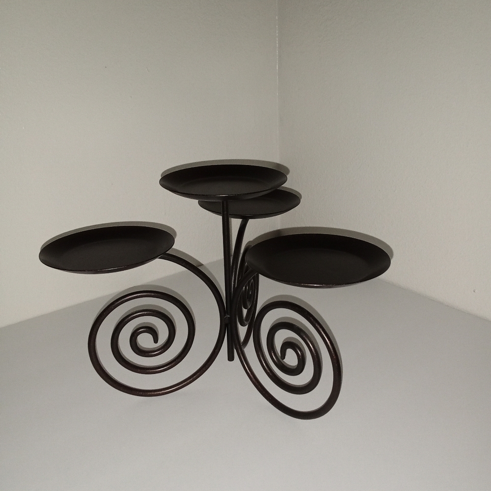 Four Pillar or Ball Candle Holder Partylite Viking Scroll Metal